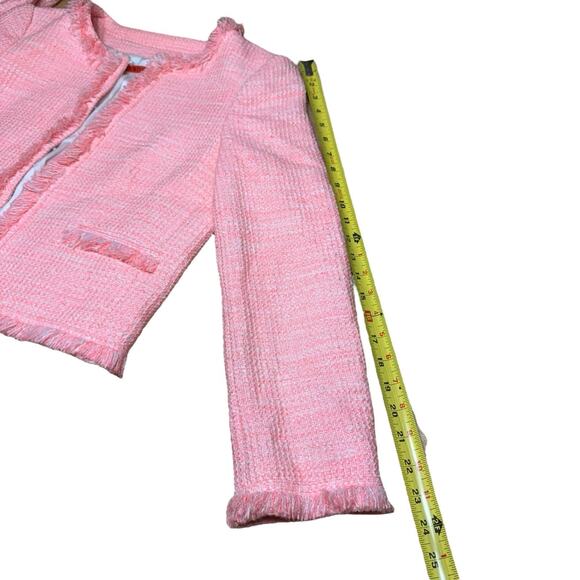 Alice And Olivia Coral Tweed Jacket Women's Small Lined Preppy Prep Coastal - Picture 11 of 12